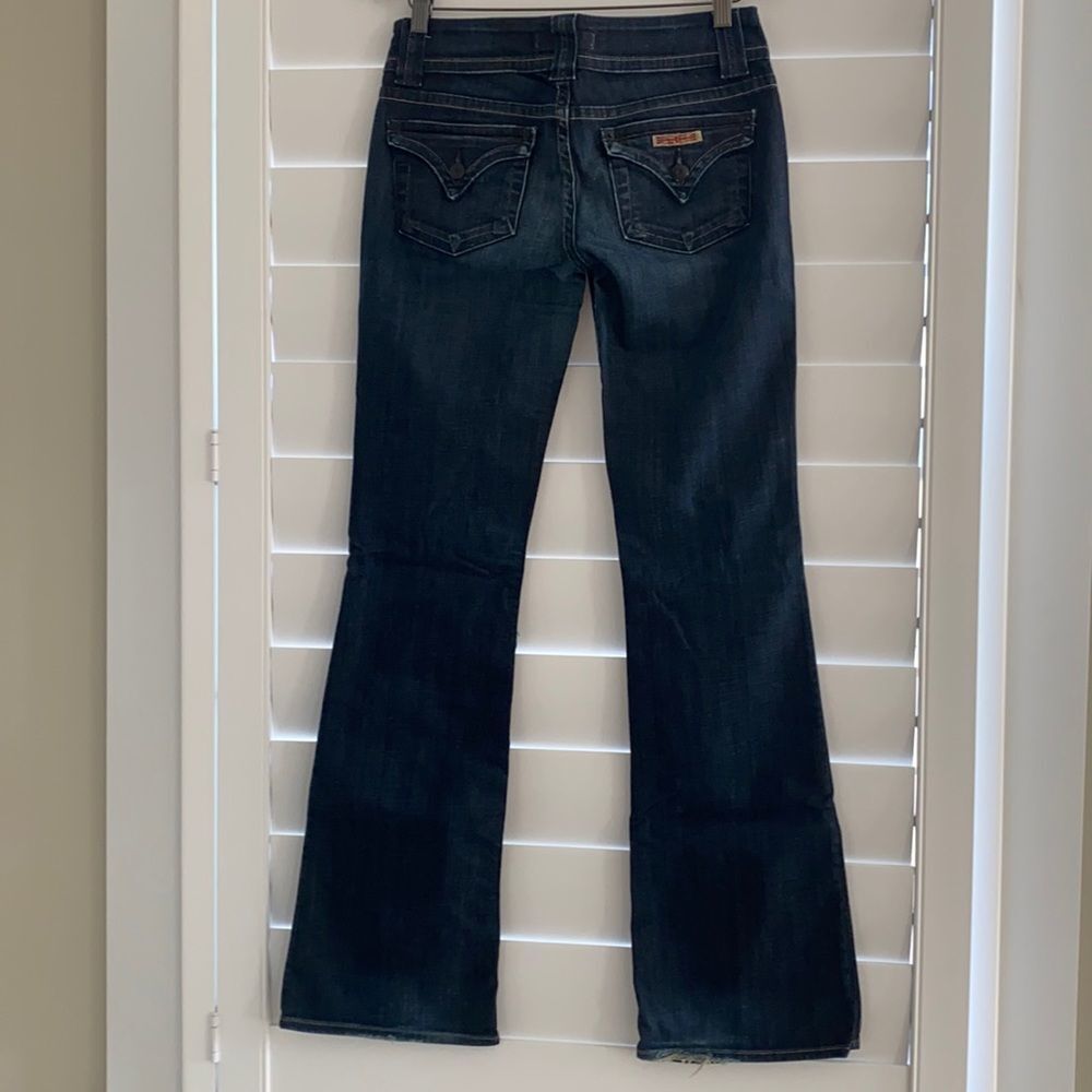 Hudson mid rise baby boot cut sz 27 dark jeans
